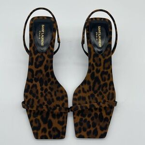 Saint Laurent Leopard Print Sandals